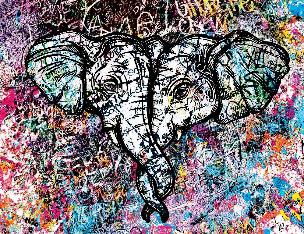 Elephant Love Pop Art