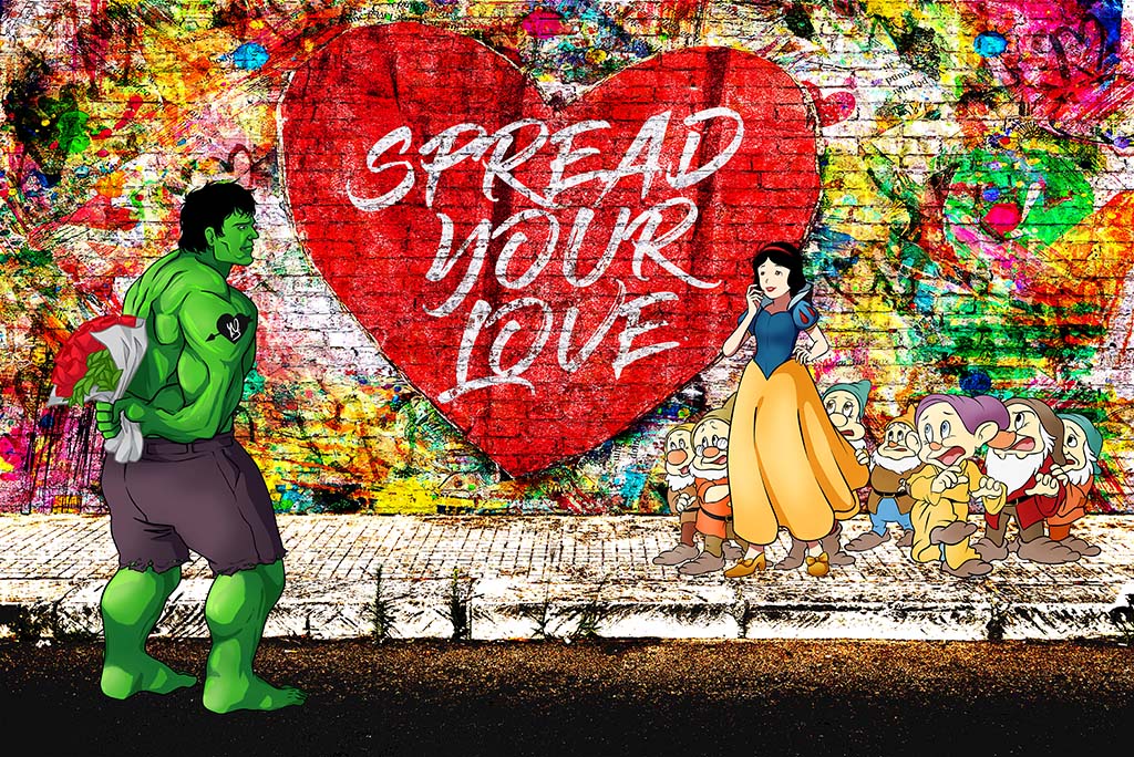Spread your love pop art hulk youns